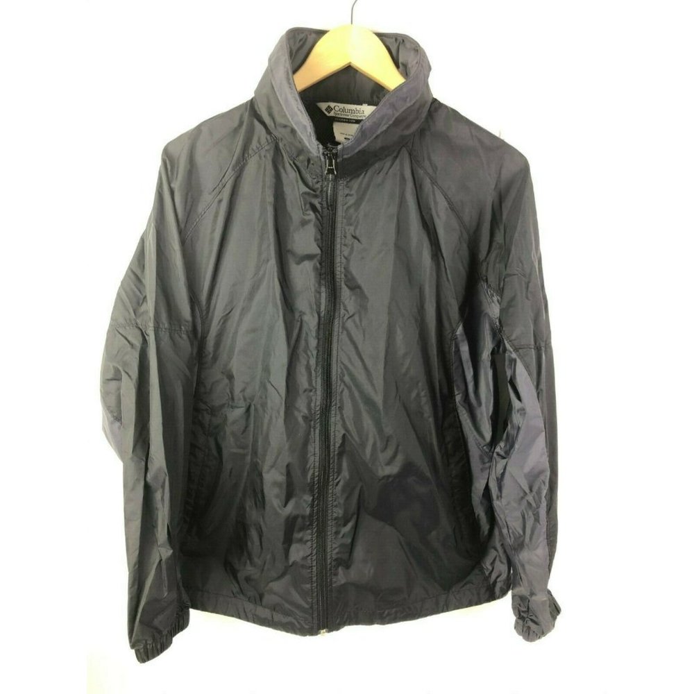 Columbia Windbreaker Jacket Womens XL Black Coat